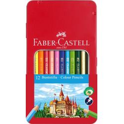 Creioane Colorate Faber-Castell 12 Culori in Cutie de Metal 115801
