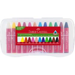 Creioane Cerate Faber-Castell 12 Culori Jumbo Cutie Plastic 120011