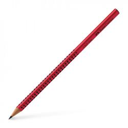 Creion grafit, mina B, rosu, Faber-Castell Grip 517021