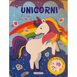 Unicorni - carte de colorat cu abtibilduri