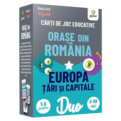 Orase din Romania - Europa: Tari si capitale. Pachete Duo EduCard