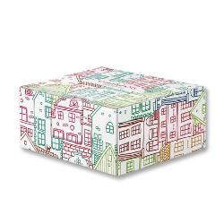 Cub hartie alb cu suport carton colorful city CUBCOLORFULCITY