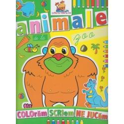 Animale de la Zoo, carte de colorat