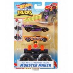 Hot Wheels Monster Truck Cu Masinute Neagru Si Rosu MTGWW13_GWW18