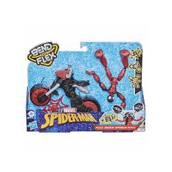 Spiderman figurina flexibila cu motocicleta f0236