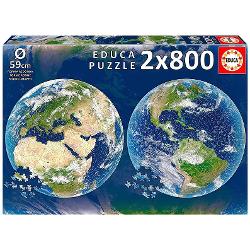 Puzzle cu 2x800 de piese Educa - Planet Earth Round 19039