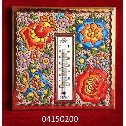 Termometru ceramica cuerda seca decorat manual 15x15cm 04150200
