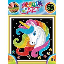 Set Creativ Sequin 60 - Unicorn, 17x17cm, Sequin Art SQ2015