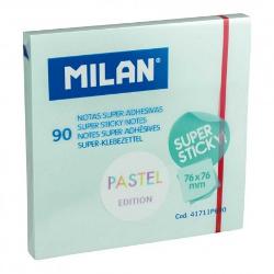Bloc notes adeziv 76x76 mm, albastru pal pastel Milan