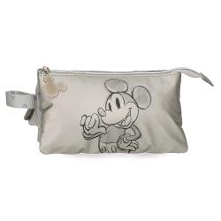 Penar neechipat, Mickey Disney 100, 3 compartimente, gri argintiu, 22x12x5 cm 35943,21