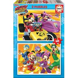 Puzzle 2x48 piese Mickey and Roadster 17239