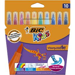 Markere de colorat BIC Kids Visaquarelle, lavabile, diverse culori, 10 buc/set
