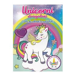 Unicorni dragalasi - carte de colorat cu abtibilduri