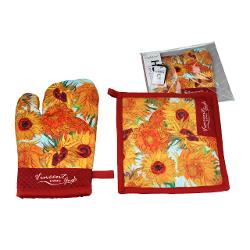Set pentru bucatarie cu manusa si suport pentru oala Van Gogh - Sunflowers 0235310