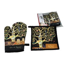 Set pentru bucatarie cu manusa si suport pentru oala Klimt - Pomul vietii 0235301