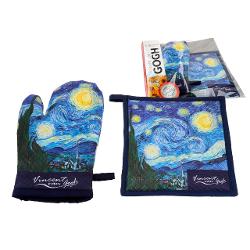 Set pentru bucatarie cu manusa si suport pentru oala Van Gogh – Noapte Instelata 0235312 (set imagine 2022