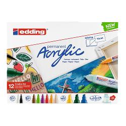 Set creativ Edding cu 12 markere acrilice