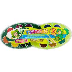 Acuarele Jolly Twin cu 12 culori, in cutie de plastic 9335-0005