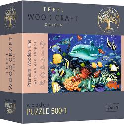 Puzzle cu 500+1 piese, din lemn, trefl - viata marina 20153