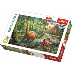 Puzzle cu 60 de piese, trefl - migratia dinozaurilor 17319