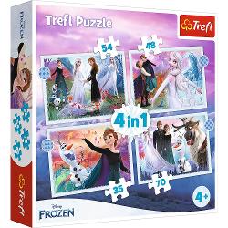 Puzzle 4 in 1 cu 35-70 de piese, trefl - frozen 34398