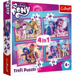 Puzzle 4 in 1 cu 35-70 de piese, Trefl - My Little Pony 34375