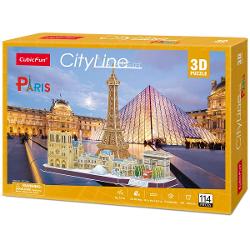 Puzzle 3D cu 114 piese Cubic-Fun - City Line Paris mc254h