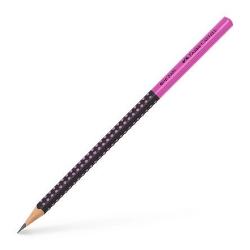 Creion grafit faber-castell grip 2001, mina b, bicolor negru cu roz 517011 