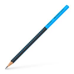Creion grafit Faber-Castell Grip 2001, mina B, Bicolor Negru cu Bleu 517010