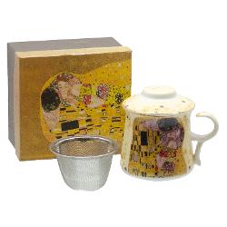 Cana cu infuzor si capac Gustav Klimt - Kiss 110