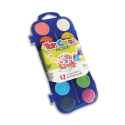 Acuarele 12 culori, cu pensula, Toy Color TC704