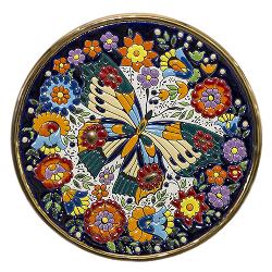 Platou de ceramica Cuerda Seca decorat manual, 21cm 01210500