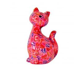Decoratiune ceramica / pusculita - Pisica Caramel 21 cm 148-00029