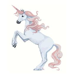 Set de pictura pe numere, panza bumbac pe rama lemn, 40x50 cm, unicorn 1081