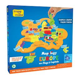 Puzzle Educativ din Spuma EVA - Harta Europei cu Steaguri si Capitale MP30