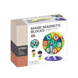 Joc de constructie magnetic cu 71 de piese - Magic set roata 3401