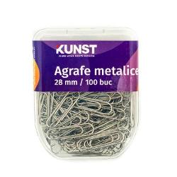 Agrafe metalice KUNST, 28 mm, 100 de bucati in cutie de plastic A40198