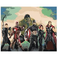 Set de pictura pe numere 40×50 cm – Avengers panza de bumbac pe rama de lemn 1070 imagine 2022