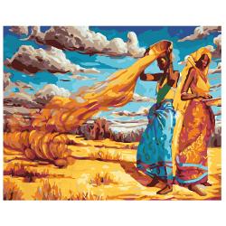 Set de pictura pe numere 40×50 cm – Femeile africane, panza de bumbac pe rama de lemn 1121 imagine 2022