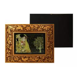 Tablou din sticla - Klimt, sarutul si pomul vietii, 17.7x24.6 cm 2629050