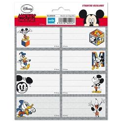 Set de 16 etichete autodezive disney mickey mouse, 8x4 cm ,pentru caiete, agende, calendare ele0205