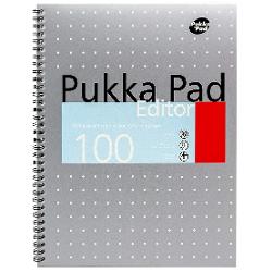 Caiet A4+ spira dubla Pukka Pads Metalic Editor, 100 pagini, dictando, coperta tare, PKP000156 EM003