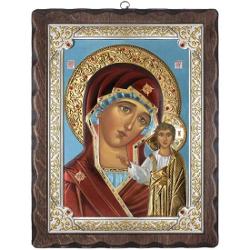 Icoana de argint, 17x21.5 cm, Maica Domnului de la Kazan, color LA31176-D