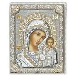 Icoana de argint Maica Domnului de la Kazan, auriu, 12x16 cm 81356 3LORO