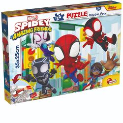 Puzzle 2 in 1 Lisciani Marvel Spidey si prietenii lui uimitori, M-Plus, 24 piese N01099603