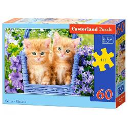 Puzzle cu 60 de piese Castorland - Ginger Kittens 66247