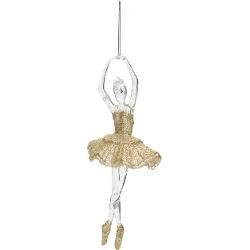 Decoratiune de Craciun, balerina cu rochie aurie, 17 cm CAA221700