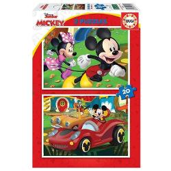 Puzzle cu 2x20 de piese Educa - Mickey Mouse fun house 19311
