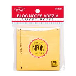 Bloc Notes Adeziv 76X76 Portocaliu Neon Daco Bn200P