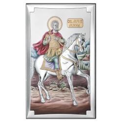 Icoana de argint Sfantul Mina, 9x15 cm, color 18050 3XLCOL